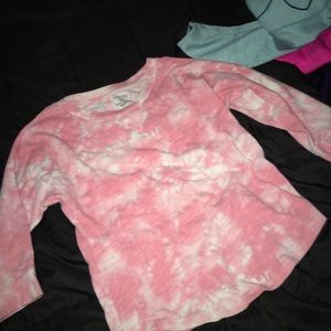 Pink tie-dye  long sleeve shirt
